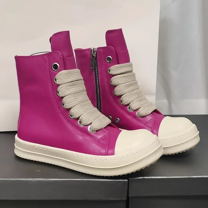 

Женские ботинки Rick, увеличивающие рост оливково-зеленые и розово-красные, высокие спортивные ботинки с толстой подошвой, обувь для пар