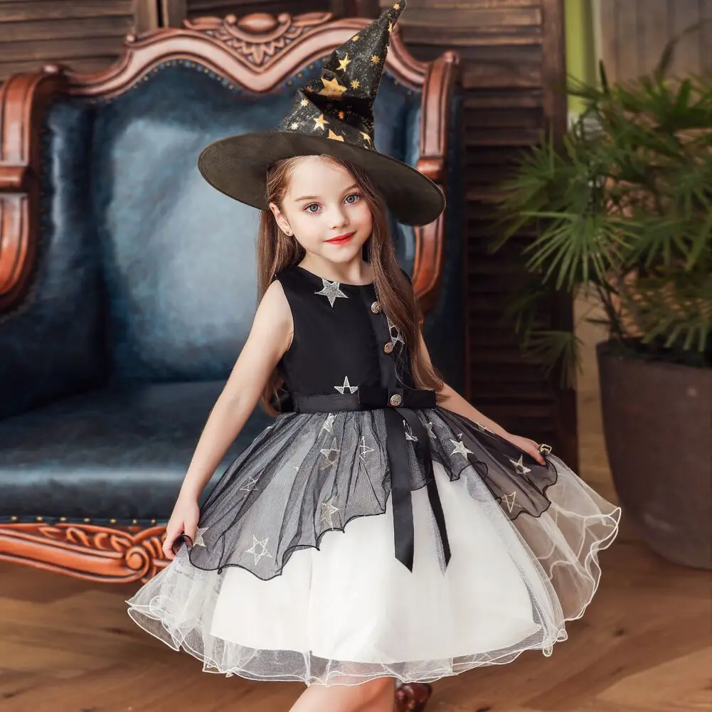 

Child Cotton Sleeveless Girl Party Dresses For Children Black Lovely Festival Birthday Girls Dress Kids 2-10 Years Old Spring