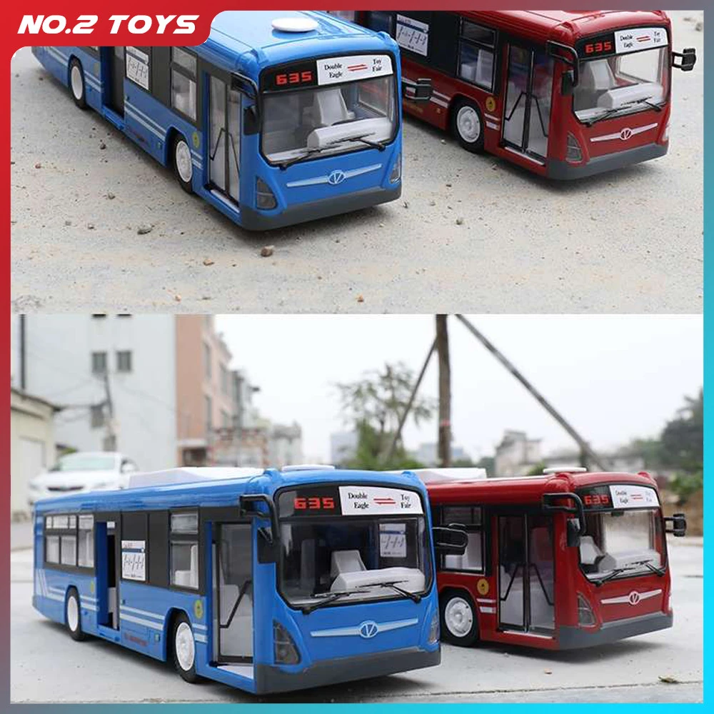 2.4G RC Car One Key Start 6 Channel Remote Control Bus City Express High Speed Function Bus with Sound and Light Toys for Boy