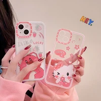 hello kitty strawberry bear cute cartoon 2022 pink case for iphone 13 12 11 pro max mini xr xs max 8 x 7 se 2022 for girls case