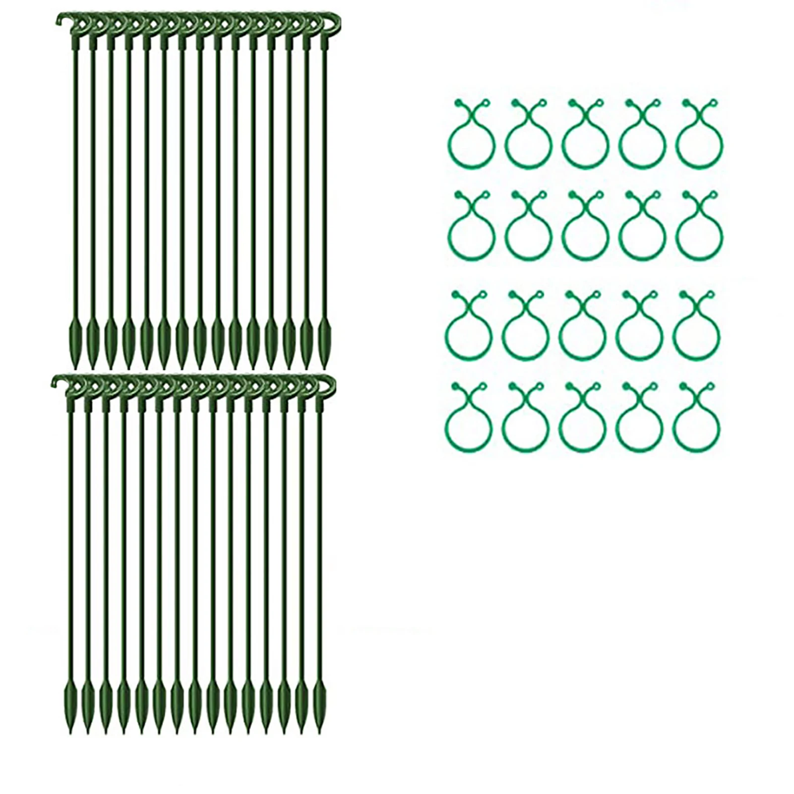 

Single Stem Plant Support Stakes Potted Flower Climbing Frame With Clips Easy-Install Fixing Sturdy Support For Lily Peony Rose