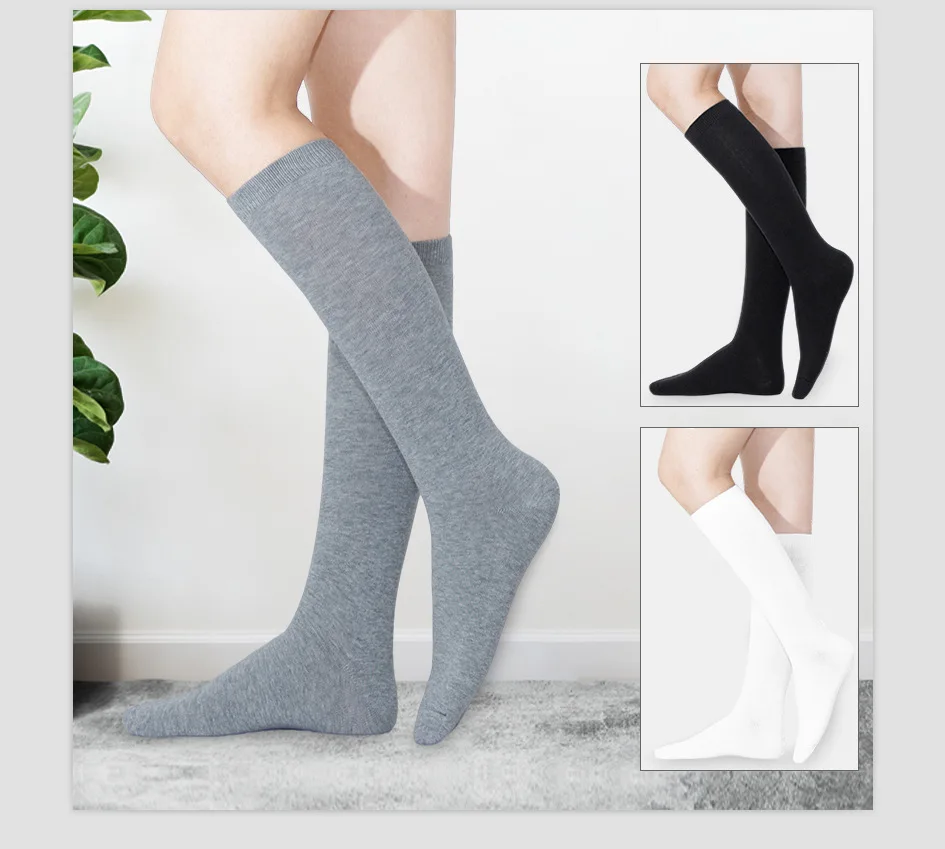 5pairs Three Bars Knee Length Socks Calf Socks Sports Soccer Socks Bunching Socks Middle-Long Stockings