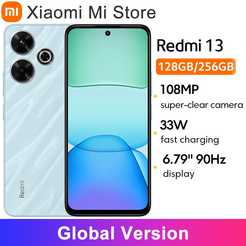 Фото Глобальная версия смартфона Xiaomi Redmi 13 MediaTek Helio G91 Ultra 108MP супер четкая камера 33 Вт быстрая зарядка аккумулятор 5030 мАч №1