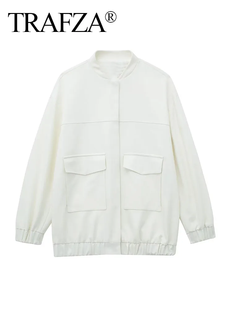 

Женская винтажная куртка-бомбер с длинным рукавом и карманами