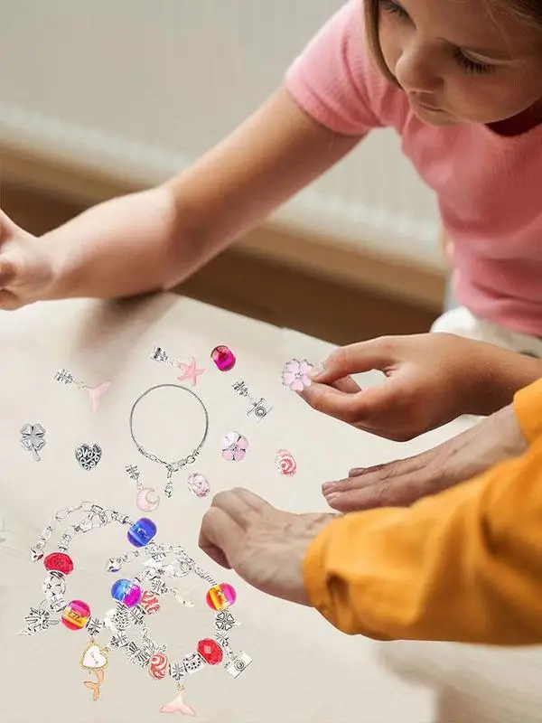 

Toys For Girls DIY Jewelry Making Supplies Shiny Jewelry Accessories Rich Combination Sets Bracelet Making Kit For Girls