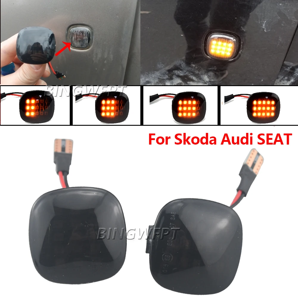 

Динамическая фонарь для поворотников, боковой маркер, обозначение для Skoda Fabia Octavia Roomster Rapid Audi A3 8L A4 8D A4 S4 B5 A8 D2