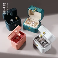 new portable high end jewelry box ring earring storage box simple high end jewelry packaging box