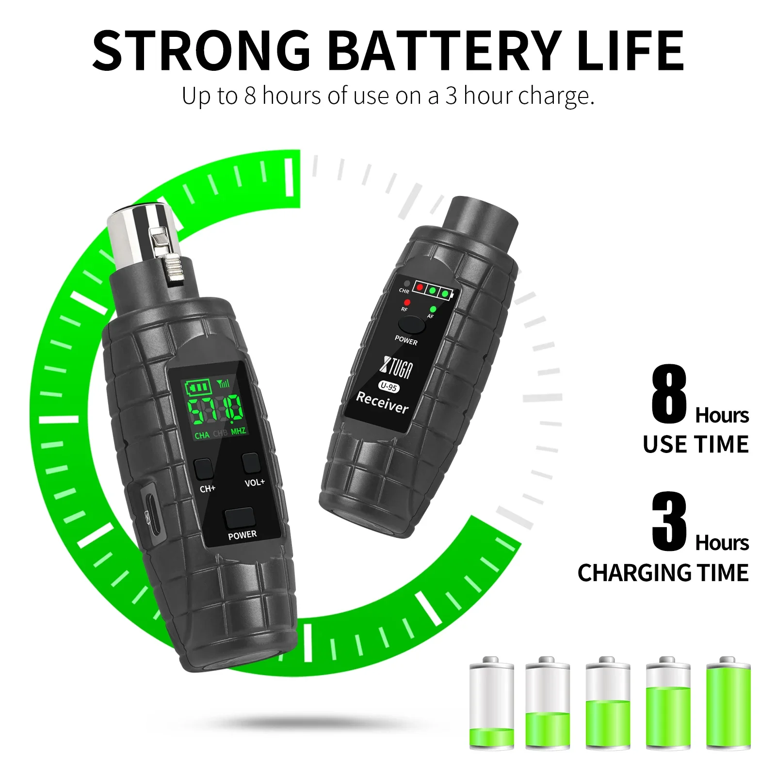 XTUGA Mini UHF профессиональный микрофон беспроводной преобразователь XLR