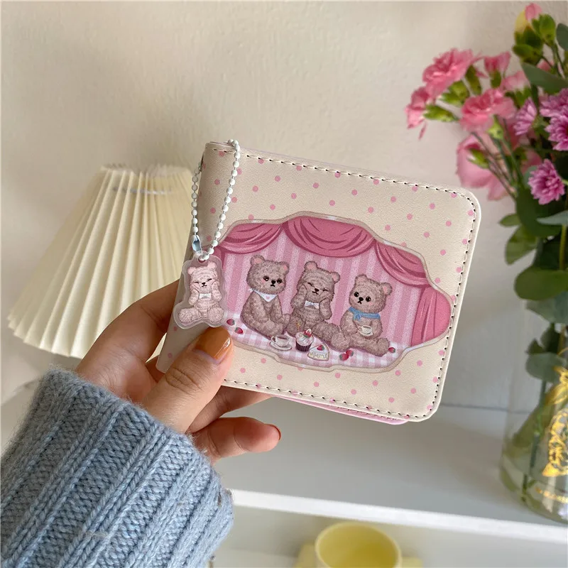 Женский кошелек Короткие Кошельки из искусственной кожи простой складной