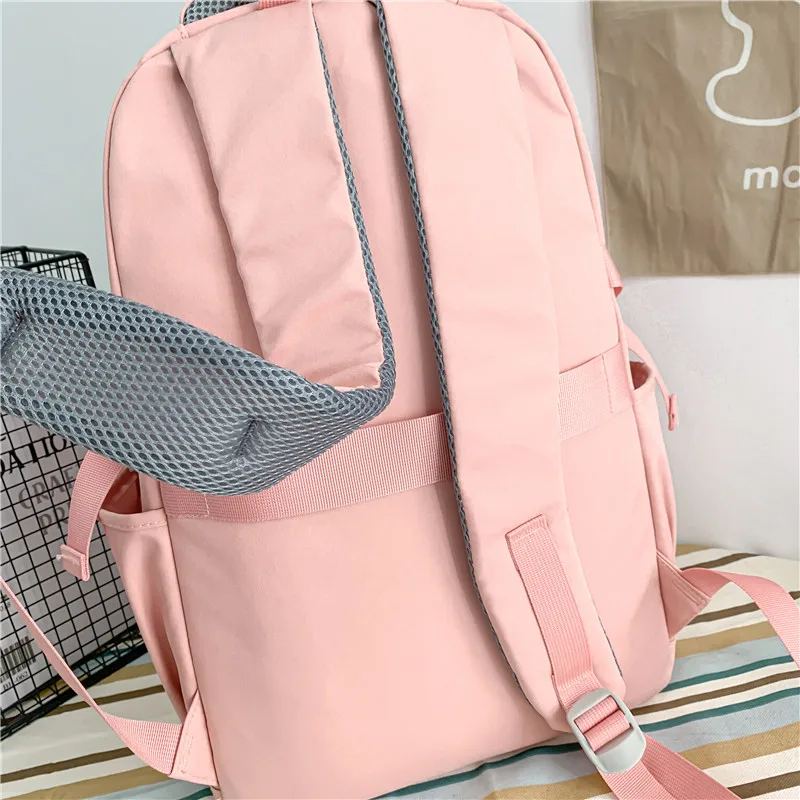 Trendy Fashion Casual Students Schoolbag New Shoulder Backpack Junior High School College Students Face Value Large Capacity Hun
