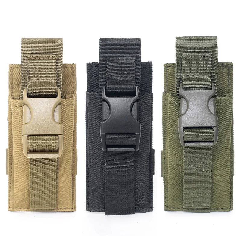 

600D Nylon Tactical Bag Single Pistol Magazine Pouch Military Molle Pouch Knife Flashlight Sheath Airsoft Hunting Ammo Camo Bags