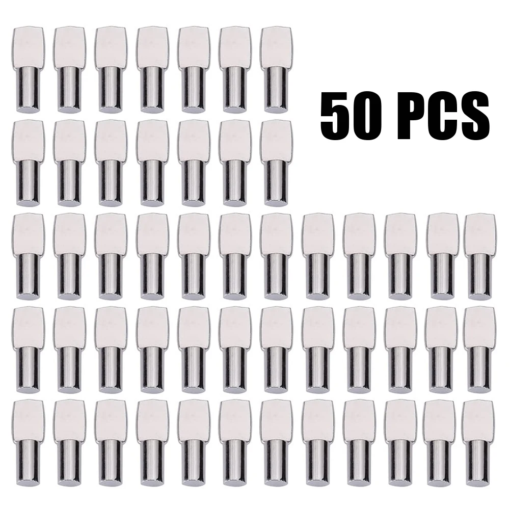 

50Pcs Shelf Support Pegs Nickel Plated Pins For Cabinet Furniture Closet Bracket For Furniture Holder Bracket