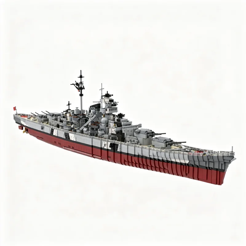 Фото 7164 детали MOC, модель корабля «Бисмарк», строительные блоки, игрушка, архитектурный конструктор, рождественский подарок, подарок на день рождения, коллекция, образовательный конструктор.