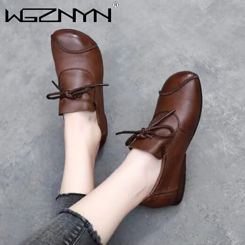 

Женские замшевые мокасины в стиле пэчворк, коричневые туфли на плоской подошве, лоферы из натуральной искусственной кожи на шнуровке в стил...