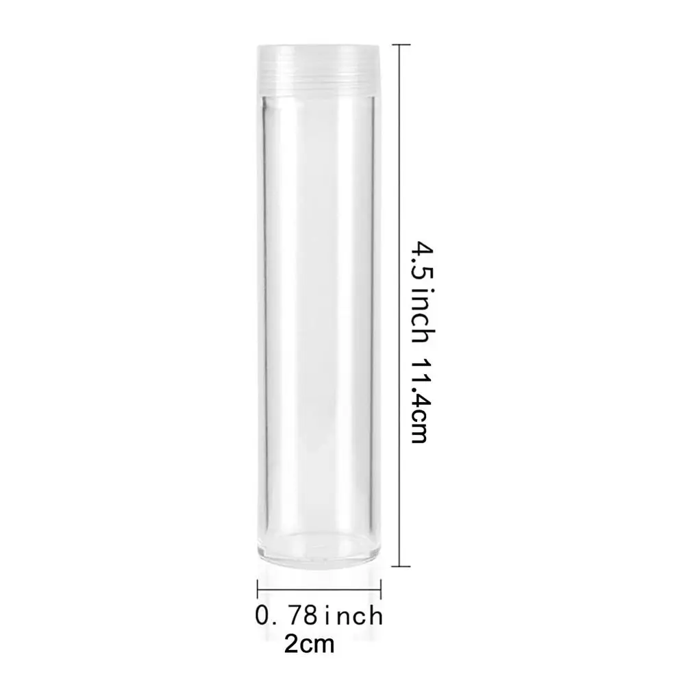 

Прозрачный пластиковый монетный тубус