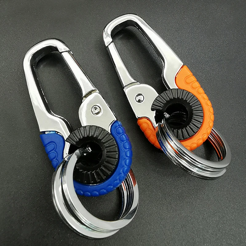 

Durable Keychain Hook Stainless Steel Buckle Outdoor Carabiner Climbing Tool Double Ring Car Fishing Keyring Accessories