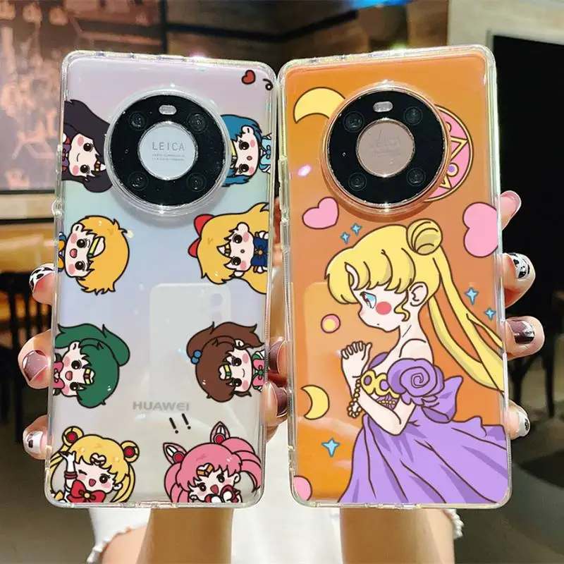 

BANDAI Sailor Moon Japan Anime Phone Case for Samsung S20 S10 lite S21 plus for Redmi Note8 9pro for Huawei P20 Clear Case