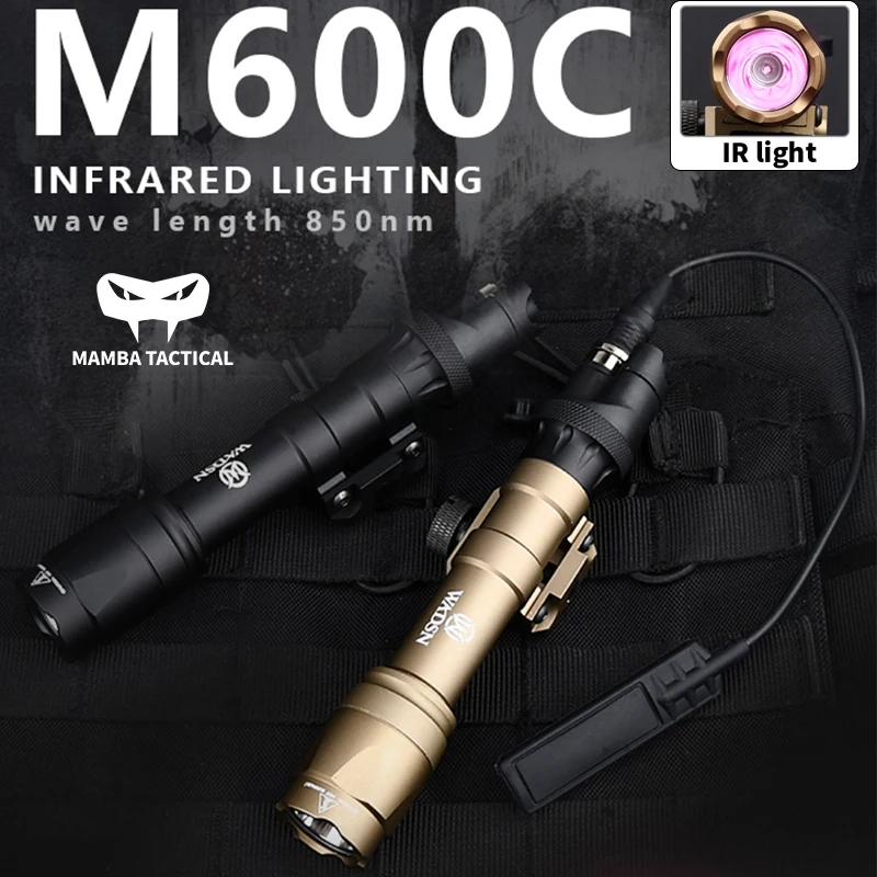 Tactical Surefir M600C IR Flashlight M600 Scout Light Infrared LED Lamp Fit 20mm Picatinny Rail Hunting Rifle Weapon Night Lamp