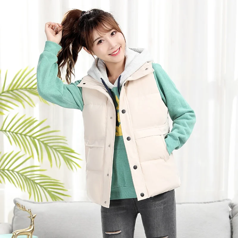 Куртка на хлопковой подкладке жилет женская короткая верхняя одежда зимняя