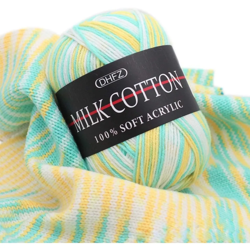 Various Colors of Smooth and Soft Milk Cotton Yarn DIY Hand Woven Baby Wool Craft Shawl Scarf Crochet Accessories