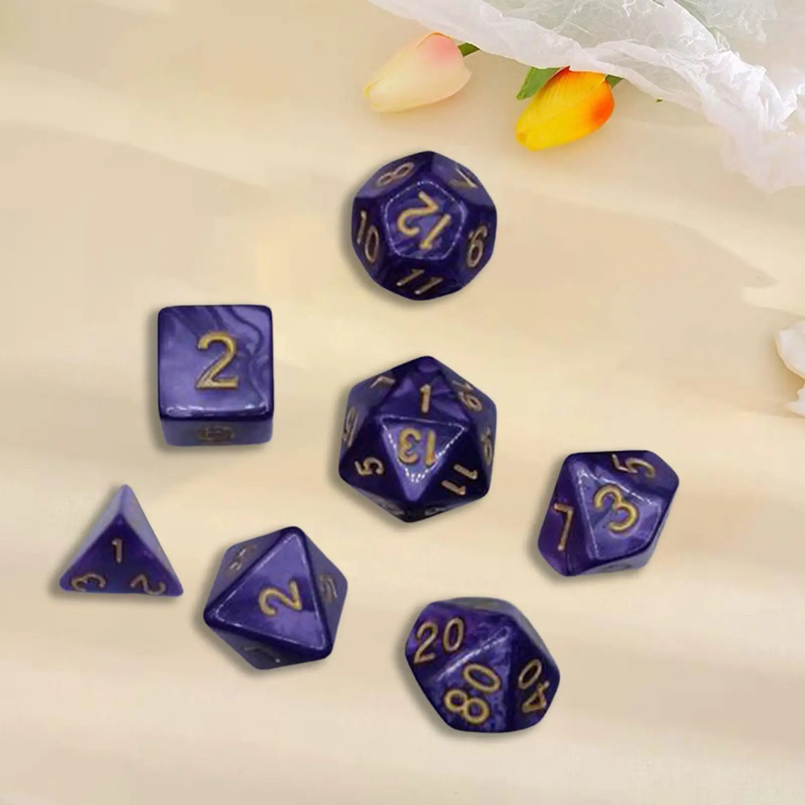 

7x Polyhedral Dices Set Lightwheigt for Party Favors Math Teaching Game