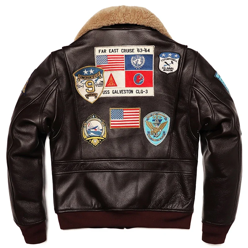 Военная одежда G1 летная куртка утепленная стеганая из 100% воловьей кожи мужское