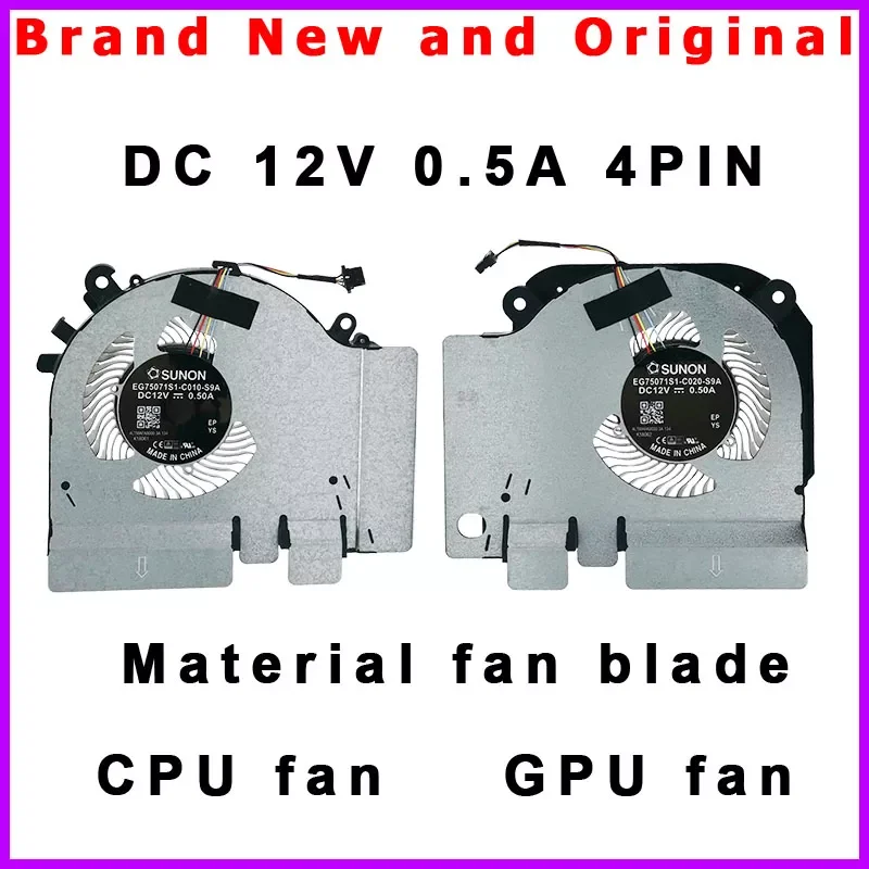 

EG75071S1-C010-S9A EG75071S1-C020-S9A DC12V 0.50A 4PIN Cooling Fan Cooler For Xiaomi MI 15.6 Notebook 2019 RTX2060 RTX 2060