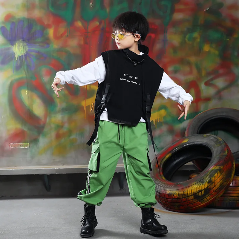 Детская одежда в стиле хип-хоп толстовка топ уличная тактические брюки-карго