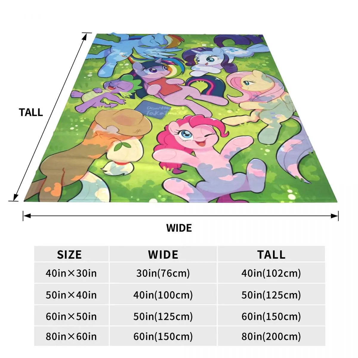 My Little Pony Cartoon Anime Blanket Warm Soft Funny Plush Throw For Bedroom Airplane Travel Flannel Bedspread Bed Cover