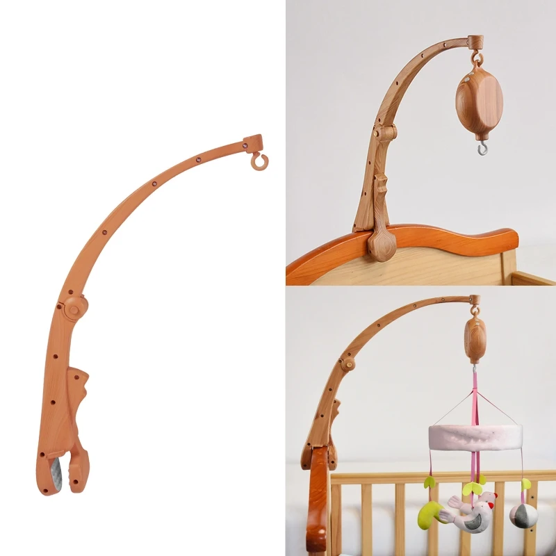 

Baby Crib Mobile Hanging Bed Bell Holder Print Grain Plastic Music Box Holder Decorative Arm Bracket