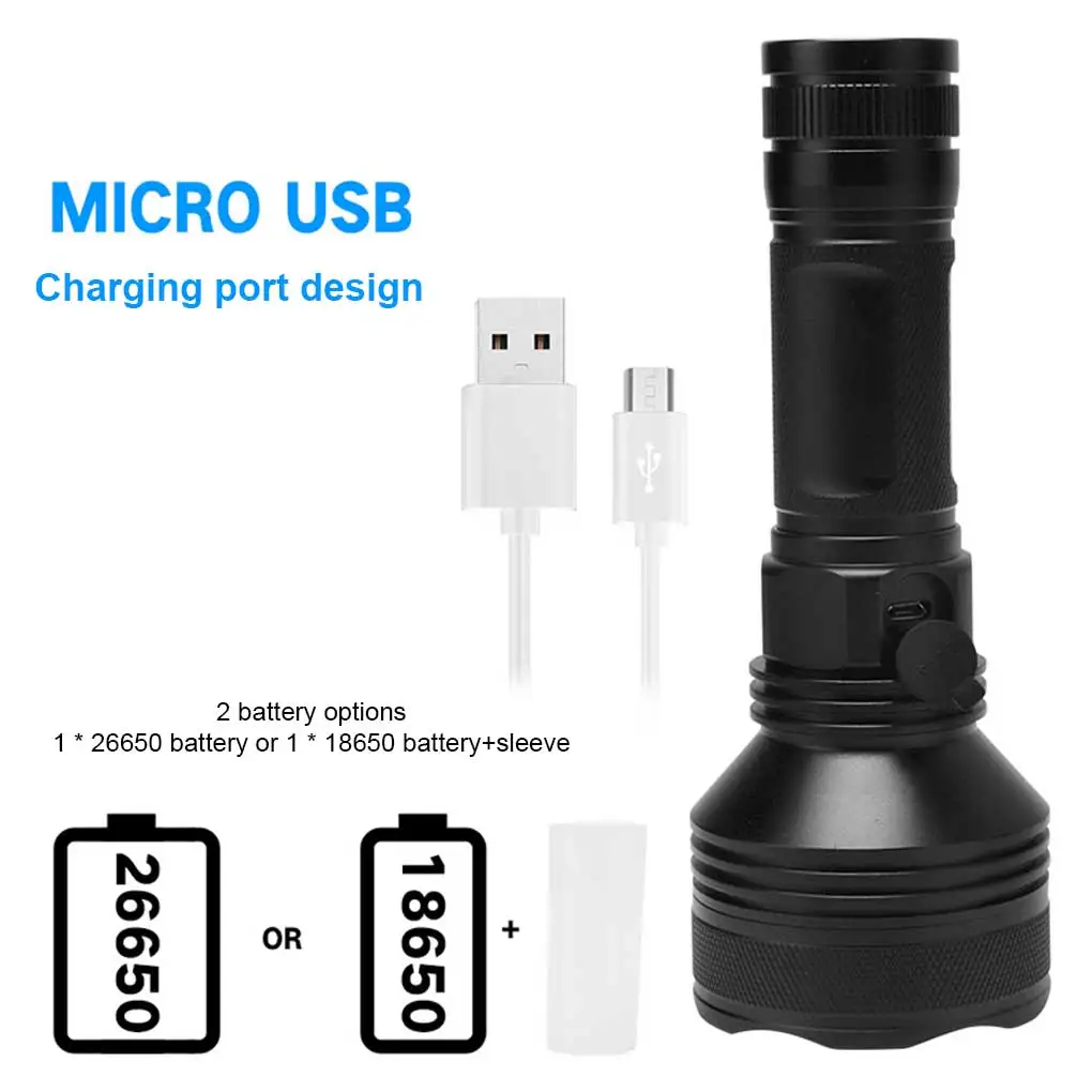 

Flashlight Camping Hiking Traveling Lamp 3 Modes 2000lm High Brightness Rechargeable Hand Torch Lighting Accessories with