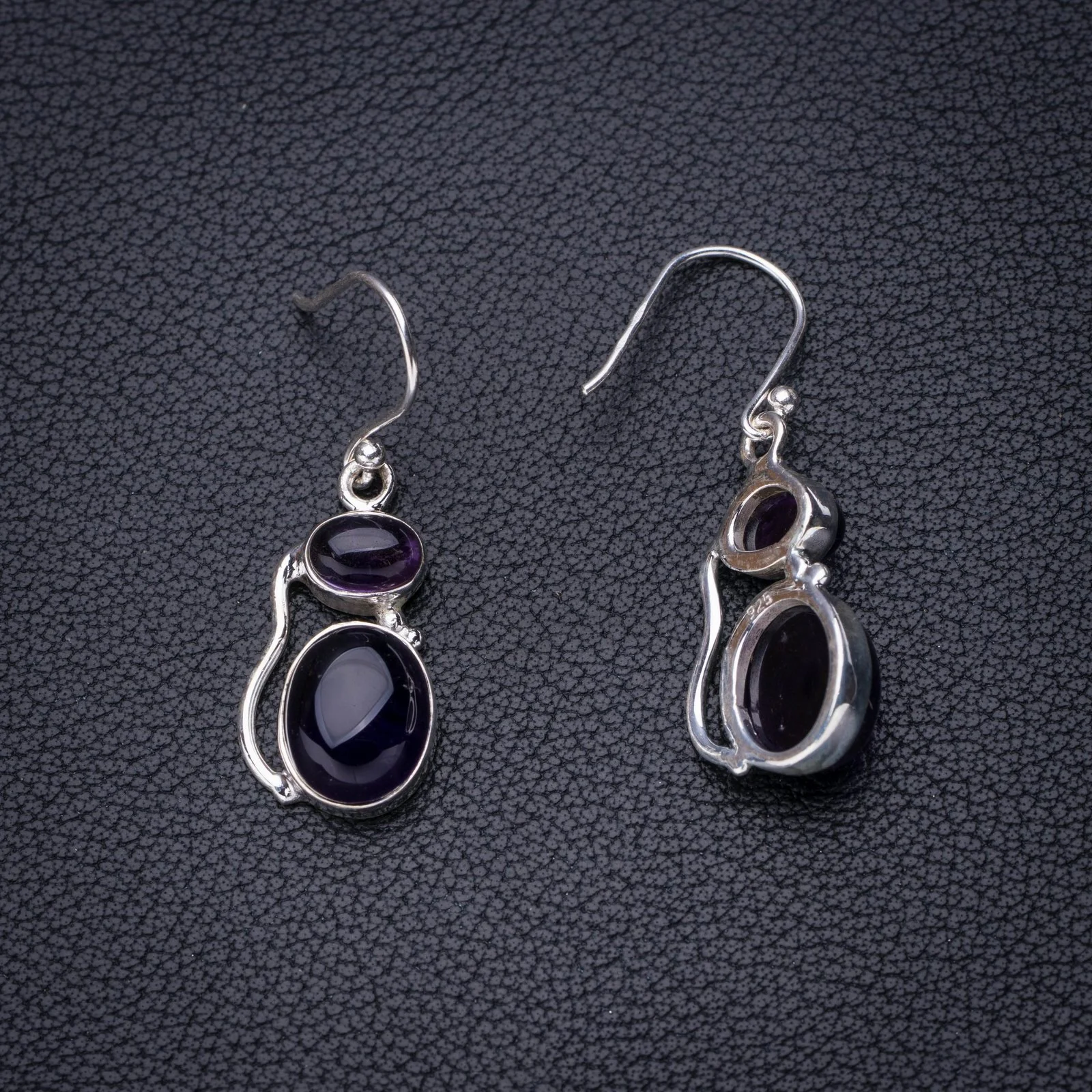 

StarGems Natural Amethyst Handmade 925 Sterling Silver Earrings 1.5" E6986