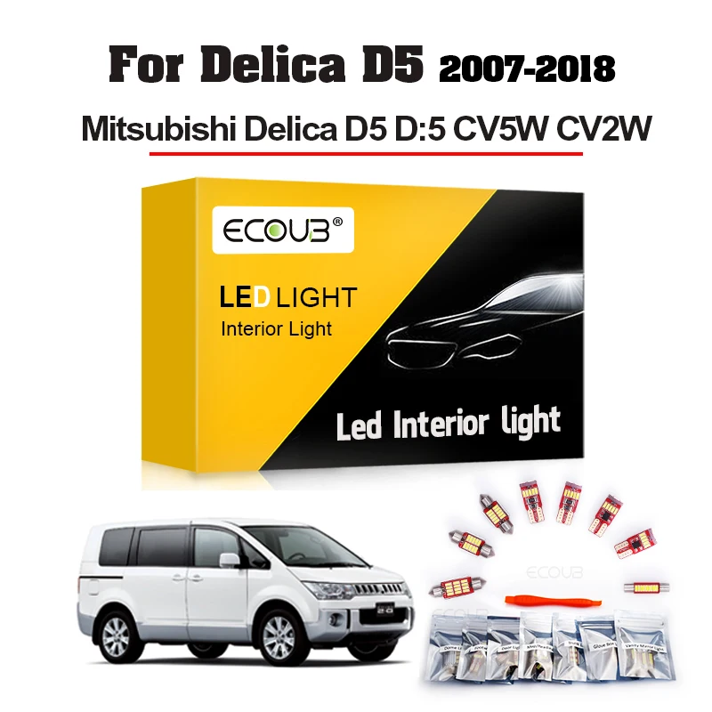 Фото 14 шт., набор светодиодов для освещения салона Mitsubishi Delica D5 D:5 CV5W CV2W 2007-2014 2015 2016 2017 светильник №1