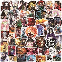 50pcs new anime demon slayer animated graffiti stickers crossing diy laptop trolley case waterproof aesthetic stickers toys gift