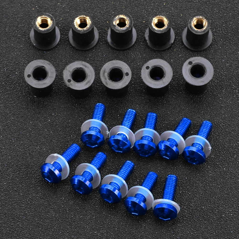 

For BMW G650 G650GS Sertao HP2 EnduRo Megamoto SPORT K100RS Motorcycle Well Nuts Windshield Rivet Nut Screws Wind Screen Bolts