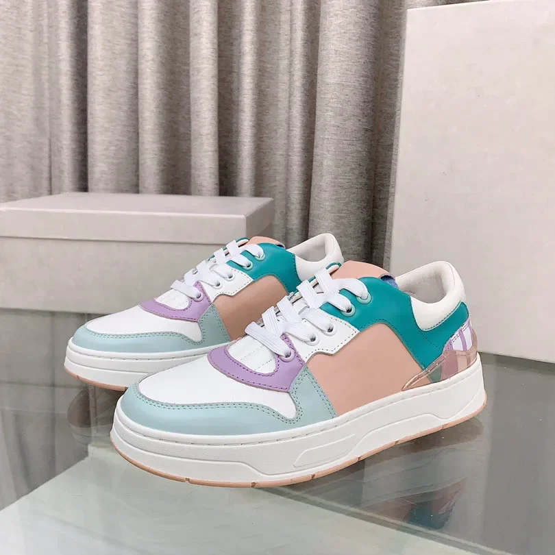 Женские кроссовки из натуральной кожи с круглым носком Размеры 35-40