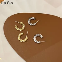 popular style s925 needle small hoop earrings hot sale classic design metallic round circle earrings for women girl wholesale