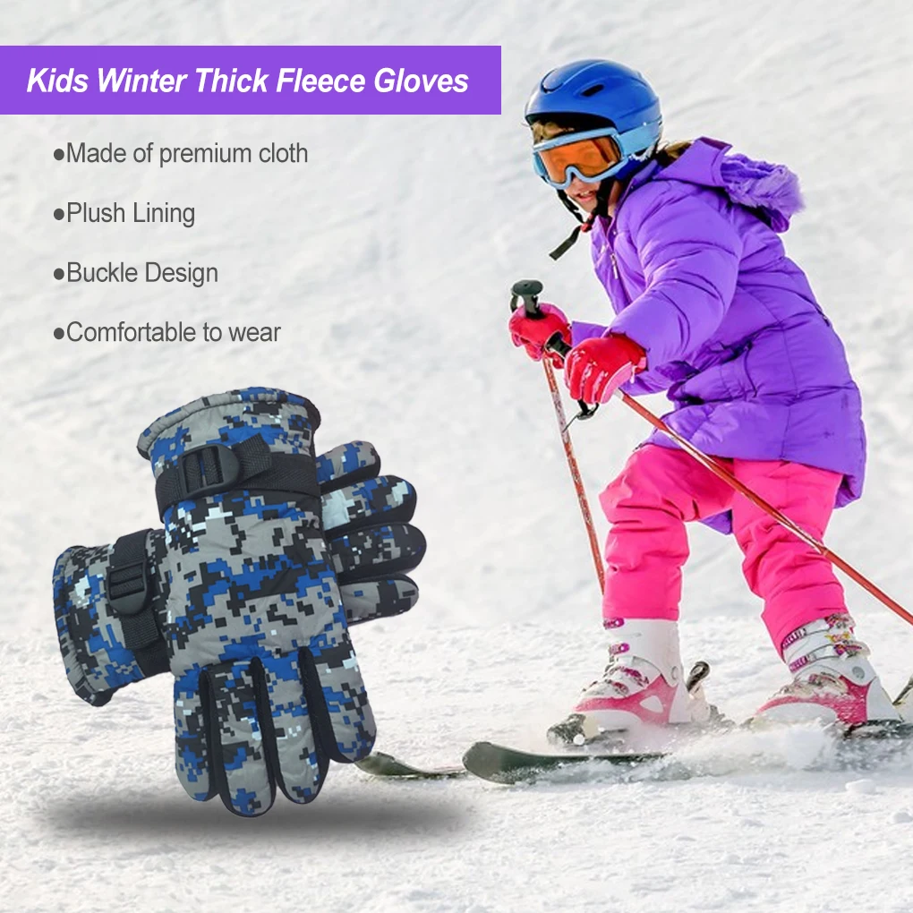 

Kids Winter Gloves Waterproof Ski Mittens Unisex Girls Boys Children Skiing Glove for Outdoor Cycling Skating Yellow
