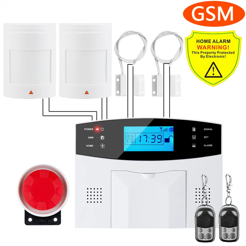 

M2B Wired & Wireless GSM Home Burglar Security Alarm System 433MHz support G2B Spanish English Russian Voice Intercom Language