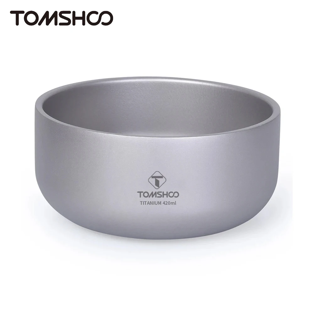 

Tomshoo 200ml/420ml Titanium Bowl Double-Layer Picnic Bowl Ultralight Portable Mini Bowl Outdoor Camping Titanium Hiking Bowl