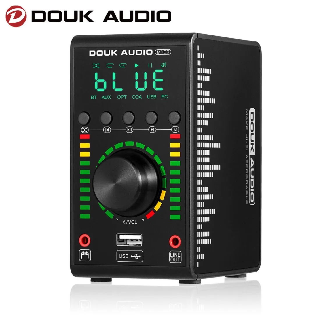 Douk Audio HIFI Bluetooth 5.0 Power Amplifier Receiver USB DAC Coaxial / Optical Digital Amp 24Bit/192KHz Mini Music Player