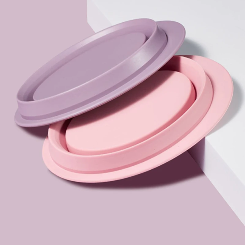 Мат для чистки косметических кистей из мягкого силикона для макияжа, складной, цветной, с контейнером для очистки теней.