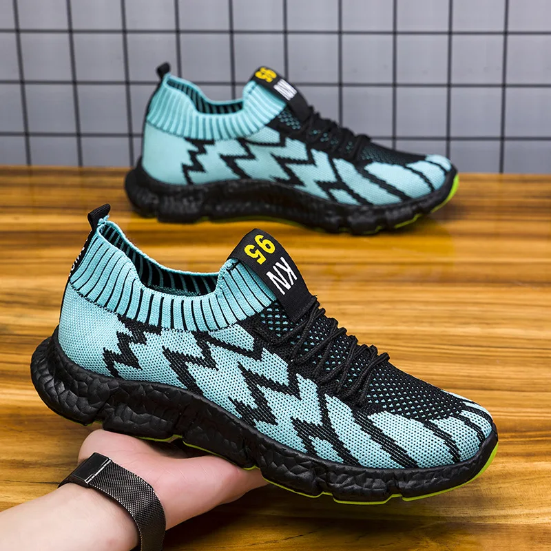 

2022 Spring and Summer Men's Sports Fashion Casual Shoes Trendy Shoes Mens Tennis Colorblock Blue Black Men Sports Shoes