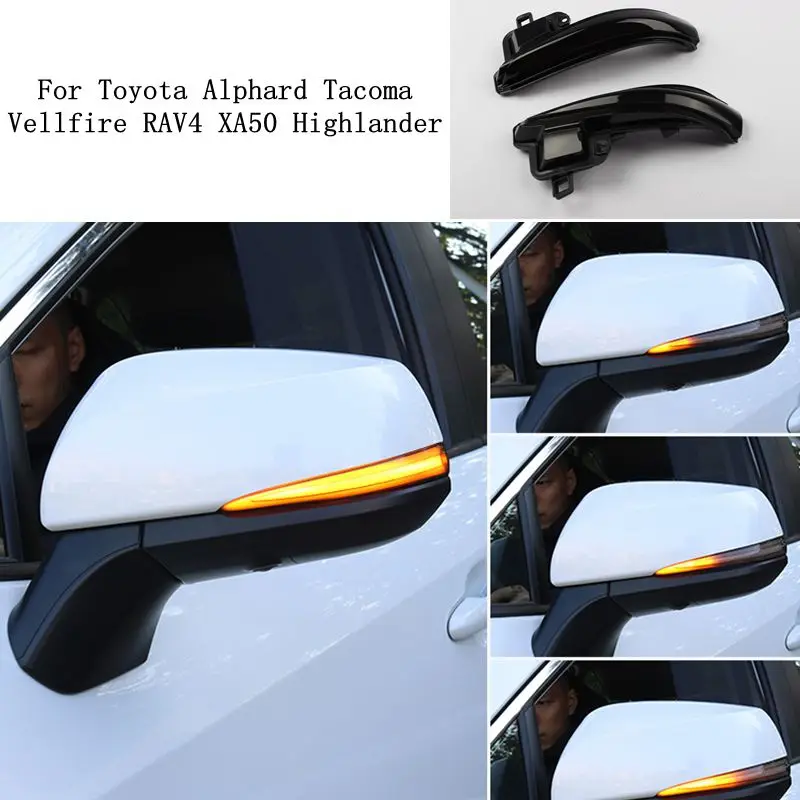 

LED Dynamic Turn Signal Light Mirror Indicator For Toyota Alphard Tacoma Vellfire 16-19 RAV4 XA50 Highlander 2020 For Lexus LM