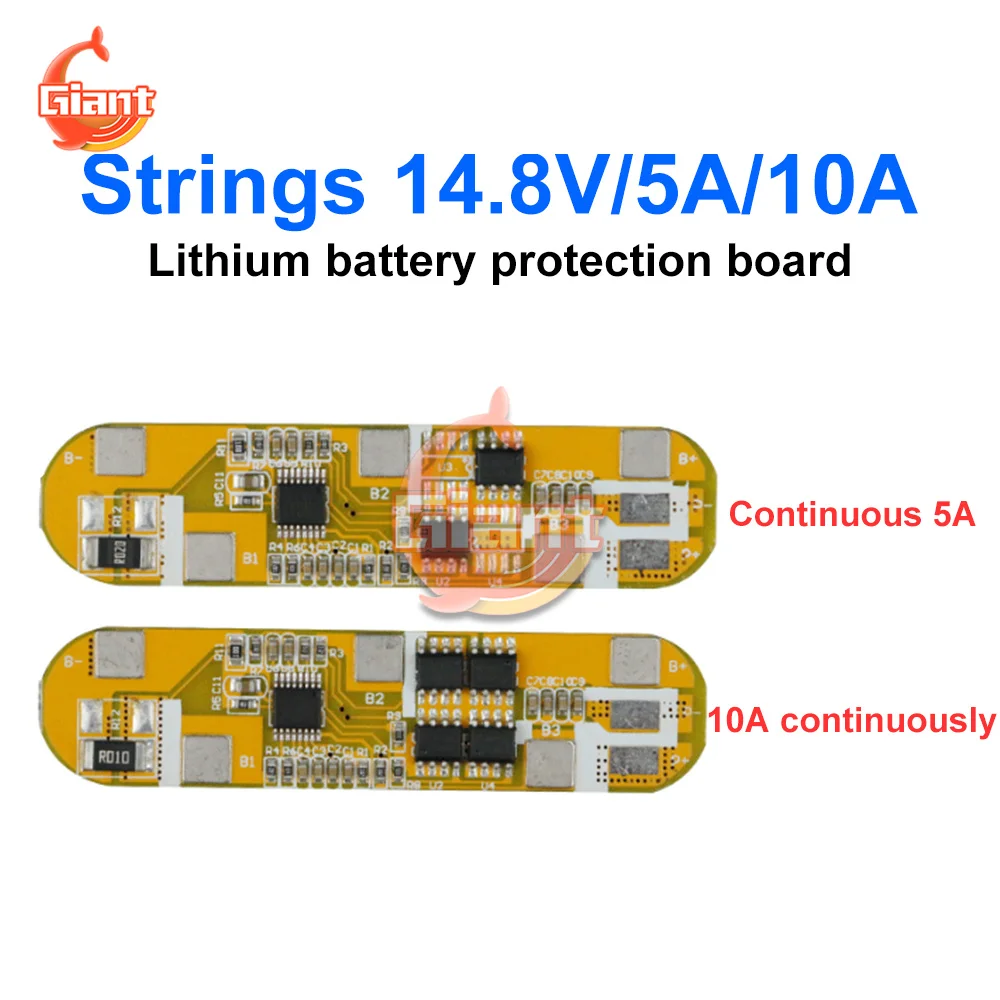 

BMS 4S 14,8 в, 5A, 10A, 18650 Защитная плата зарядного устройства для литий-ионного аккумулятора для дрели, солнечного двигателя, уличного фонаря, заря...