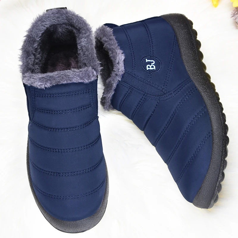 Men Boots Keep Warm Snow Boots Lightweight Winter Shoes Men Waterproof Winter Footwear Slip on Unisex Winter Boots Male Sneakers