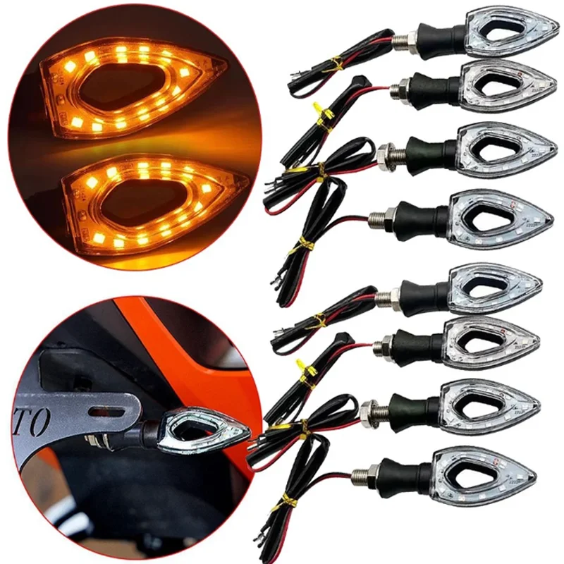 Светодиодные поворотники для мотоцикла 12 светодиодов лампа с желтым лезвием