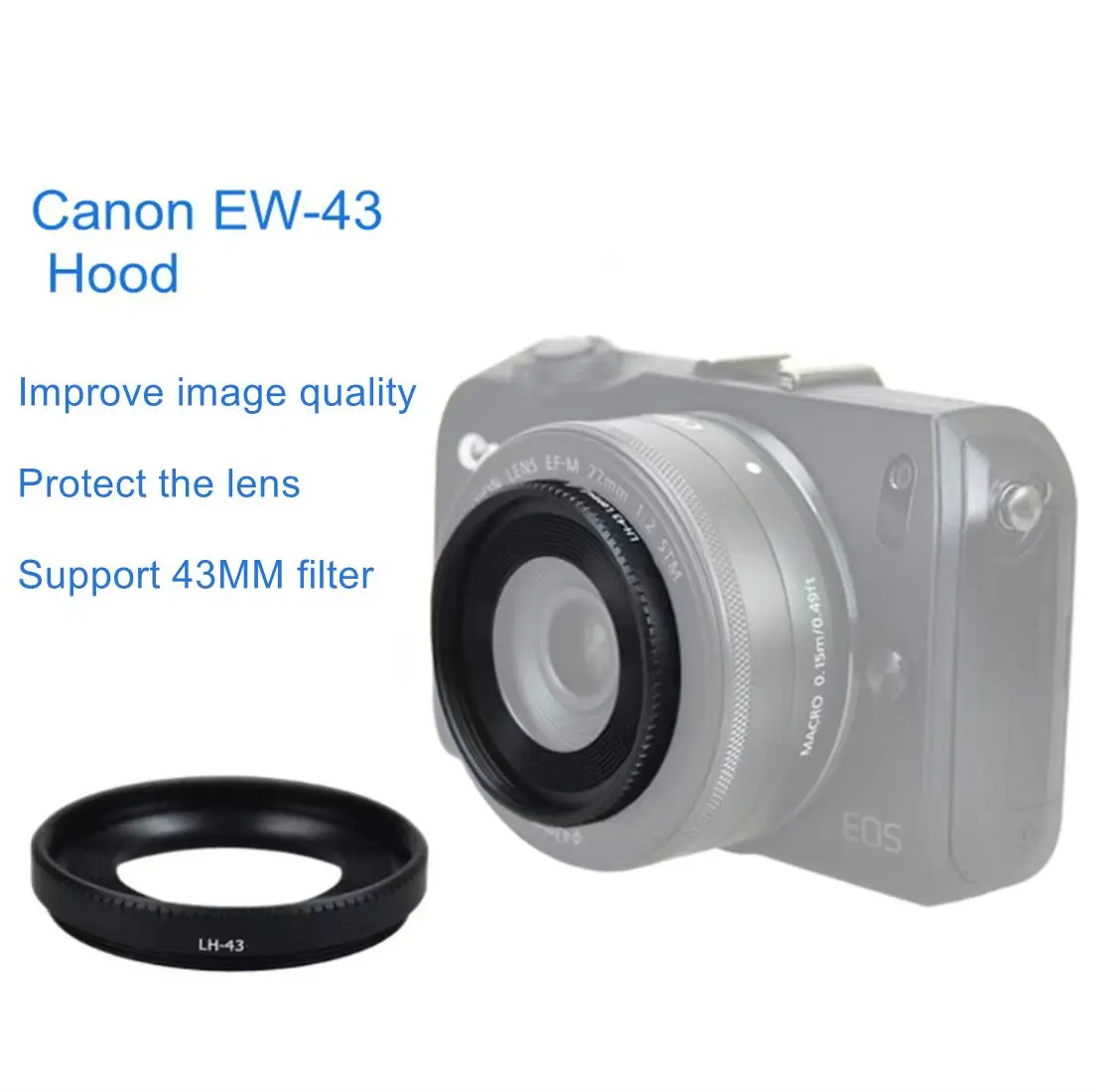 Металлическая бленда для объектива камеры с винтовым креплением