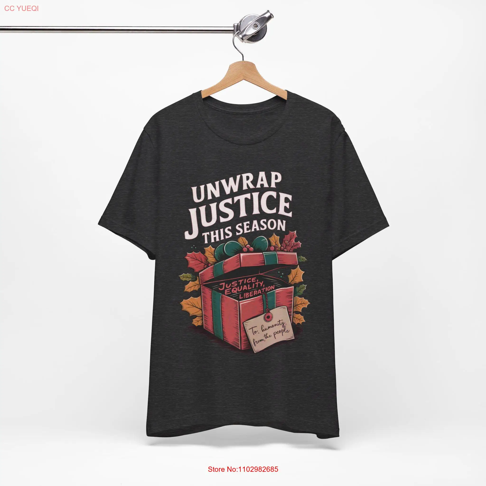 Футболка Unwrap Justice в этом сезоне рождественский дизайн освобождения социальный