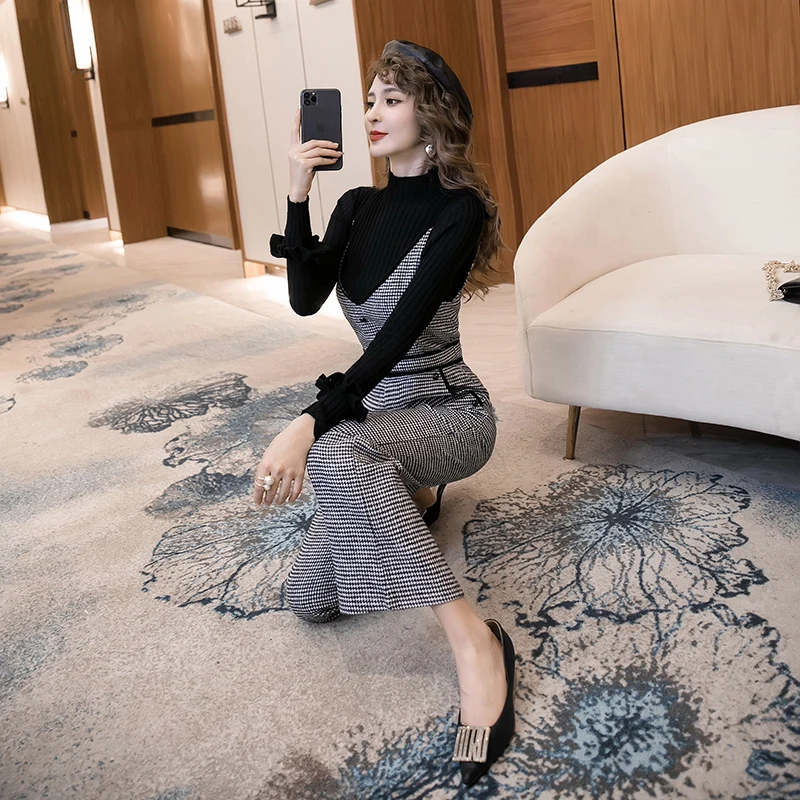 Женский офисный комбинезон с высокой талией элегантный в Корейском стиле из